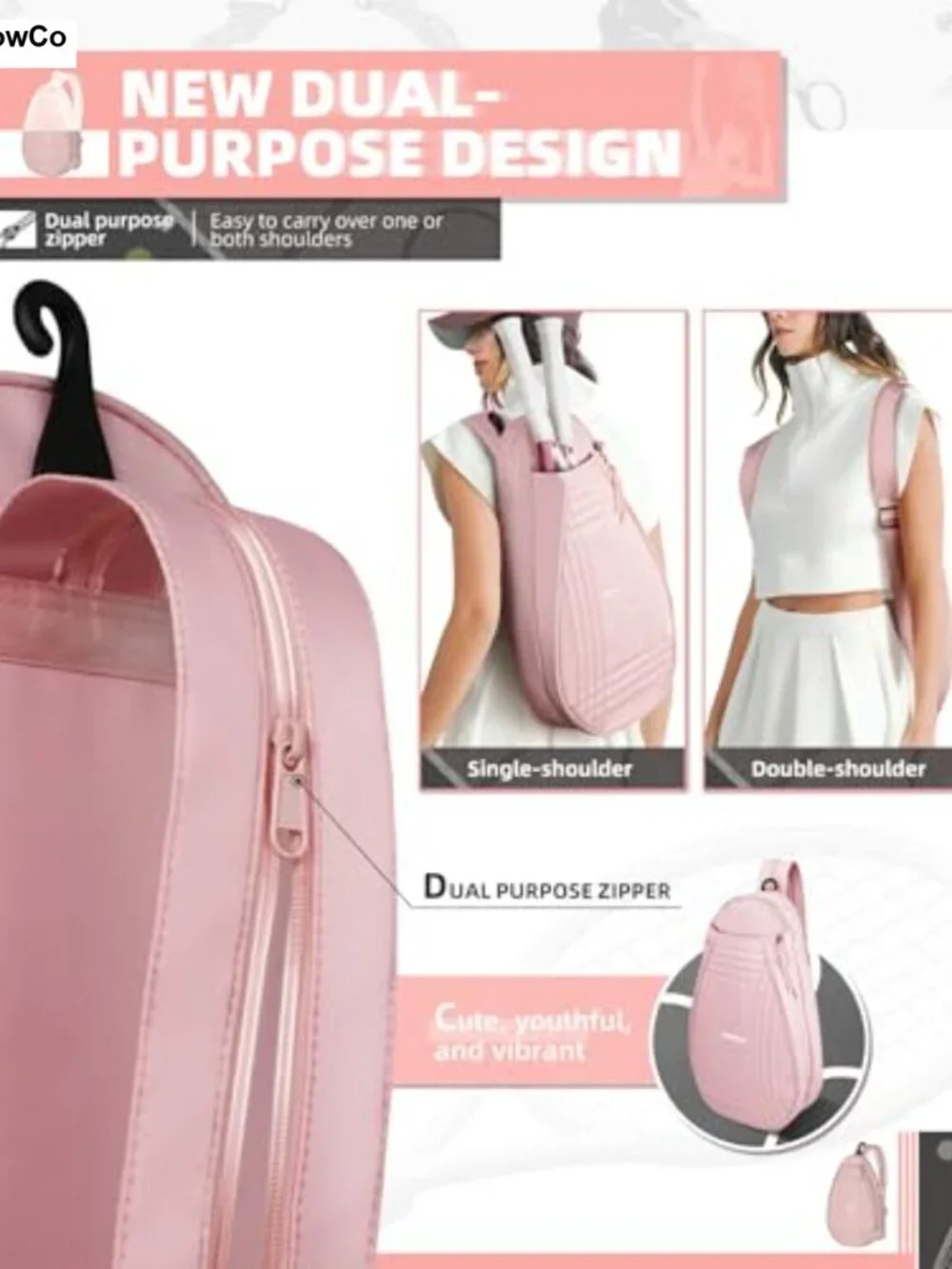 Large Capacity Tennis Racket Backpack Water-Resistant Lightweight with